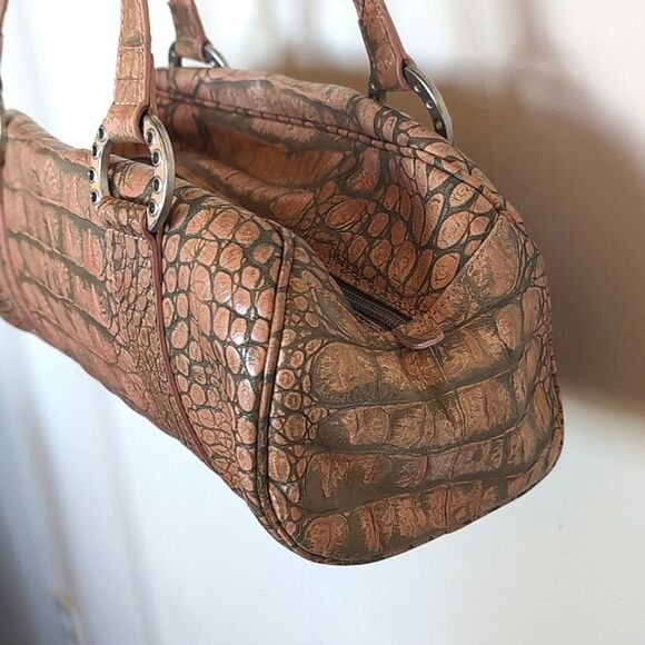 Donald J Pliner Dusty Pink Embossed Croc COUTURE Handbag.. Limited And Rare! - Picture 6 of 15